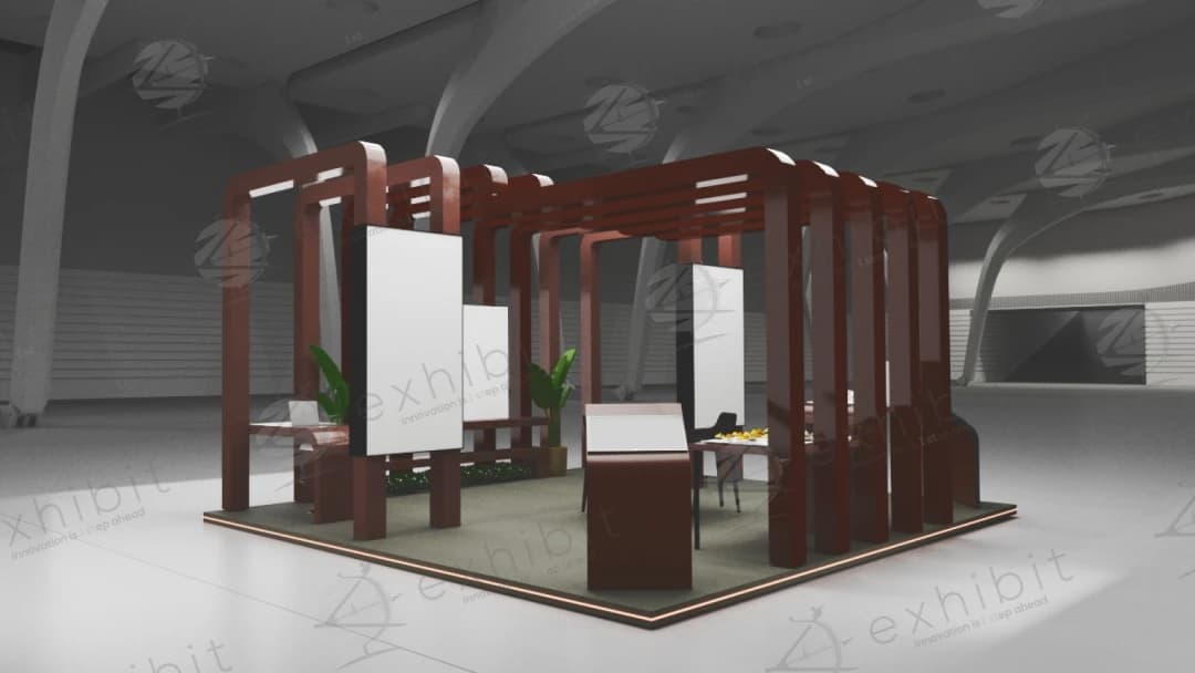 Arched Ribs Straight Semi-Island 6x6 Booth
