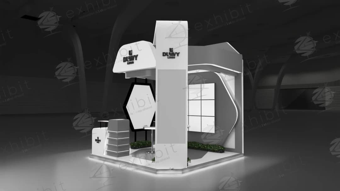 Hexagon Ridge Straight Semi-Island 3x3 Booth