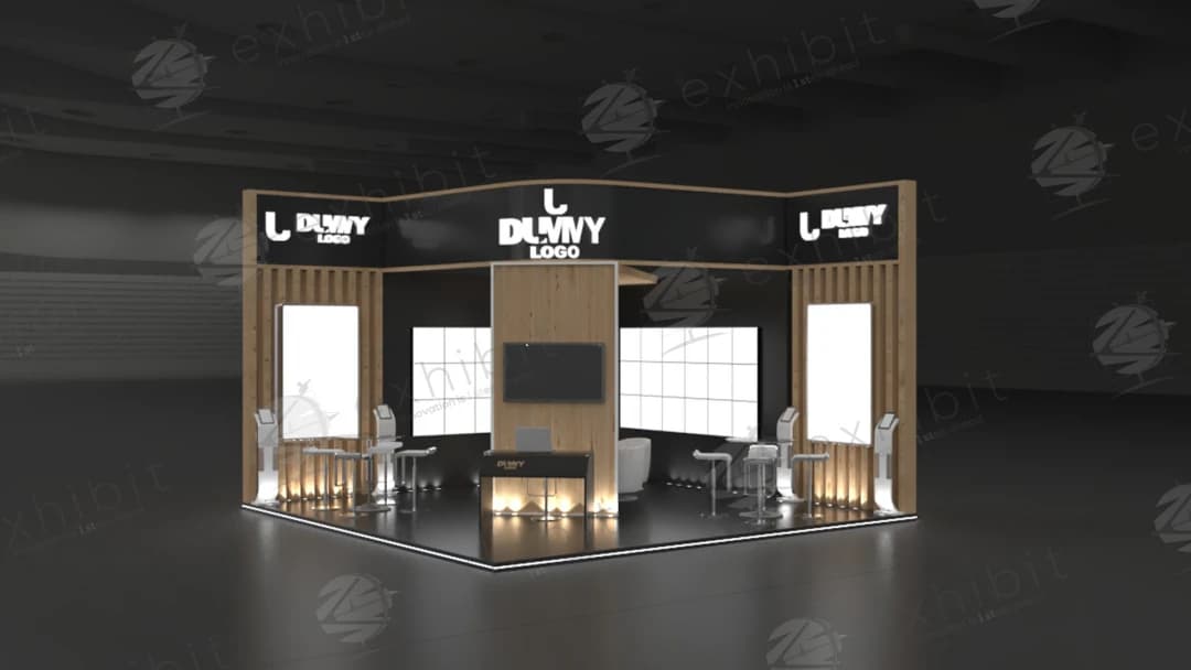 Prime Wood Straight Semi-Island 6x6 Booth