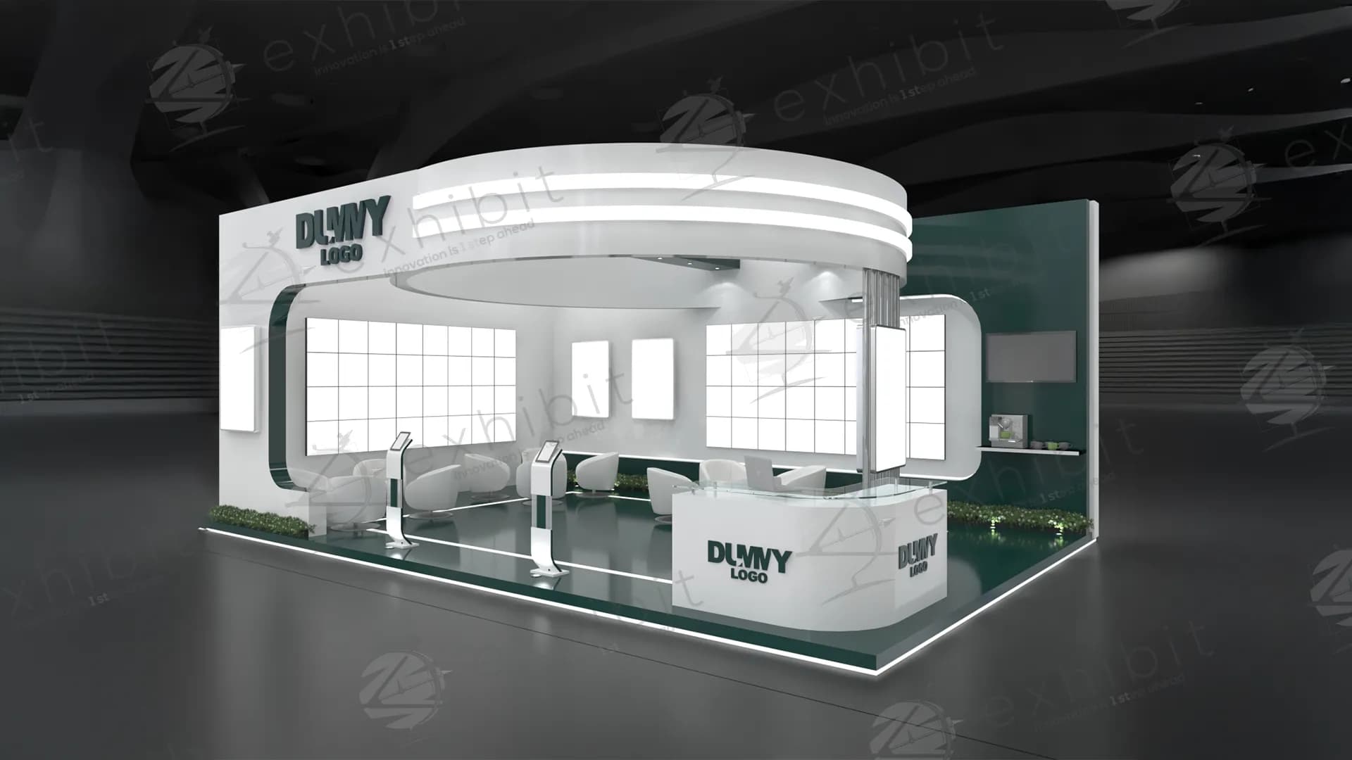 Multi-Access Curved Semi-Island 6x9 Booth