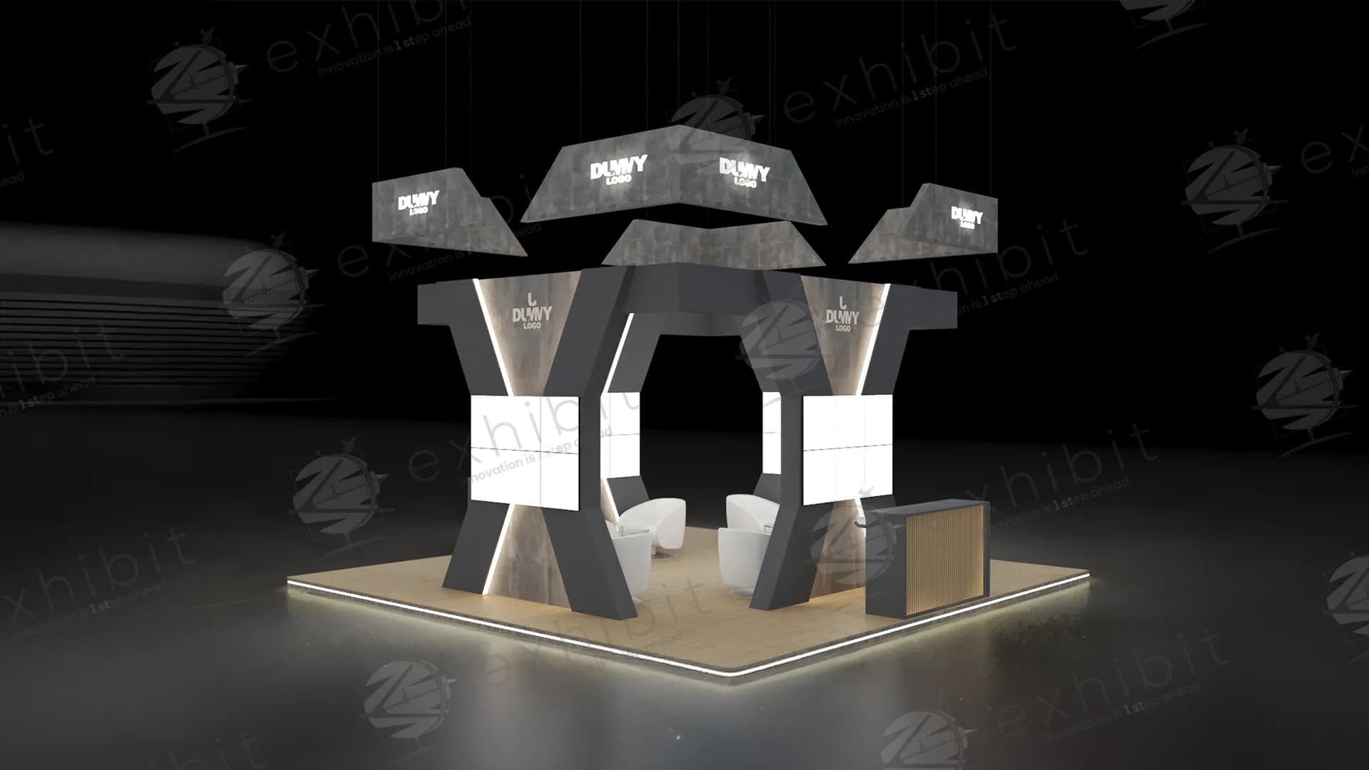 Gravity Arch Straight Island 6x6 Booth