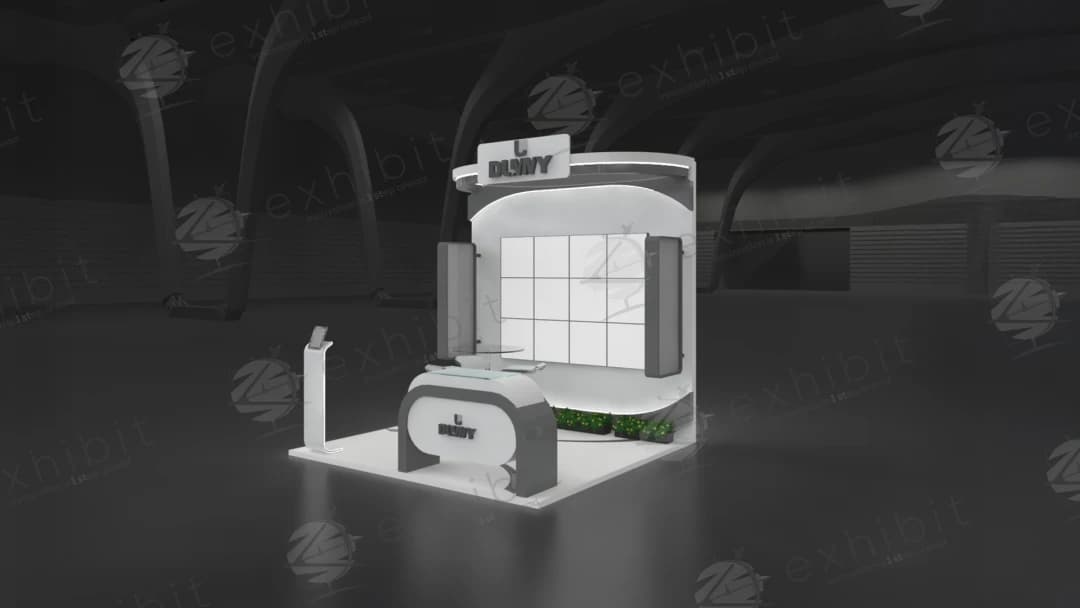Screen Dome Curved Semi-Island 3x3 Booth
