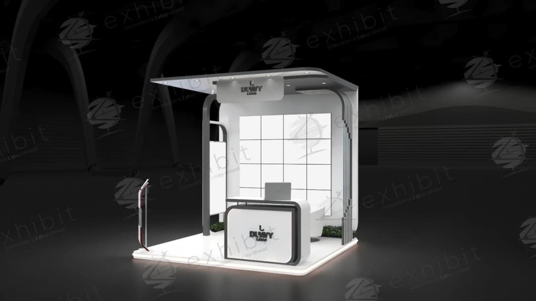 Slate Atrium Straight Semi-Island 3x3 Booth