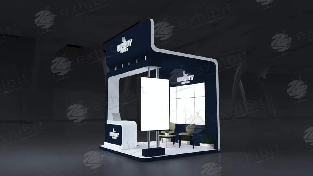 Luminous Harbor Curved Semi-Island 3x3 Booth