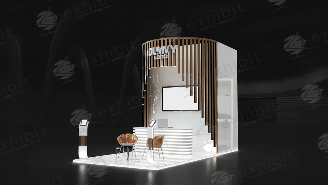 Bronze Cascade Curved Semi-Island 3x6 Booth