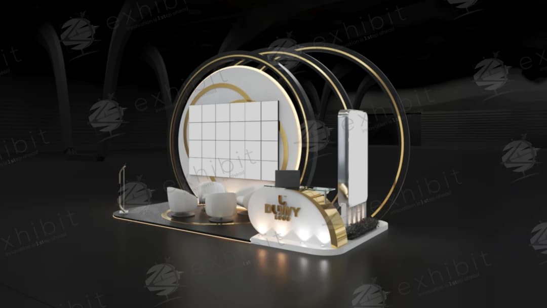 Gilded Orbit Curved Semi-Island 3x6 Booth