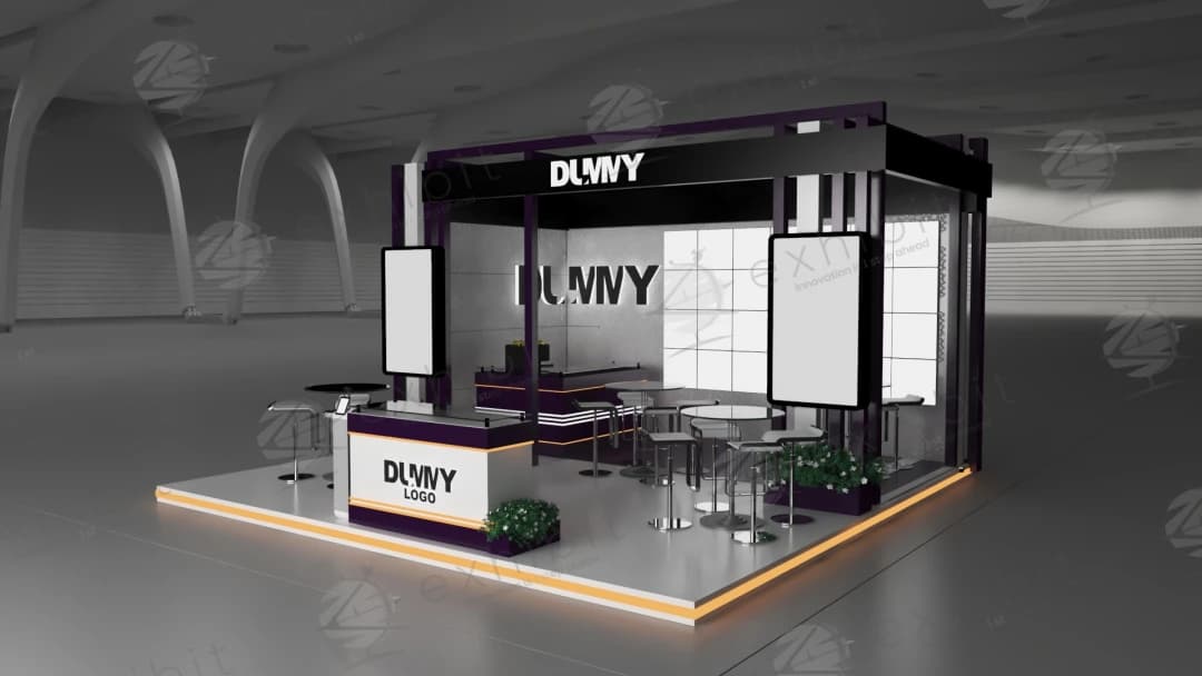 Midnight Crisp Straight Semi-Island 6x6 Booth
