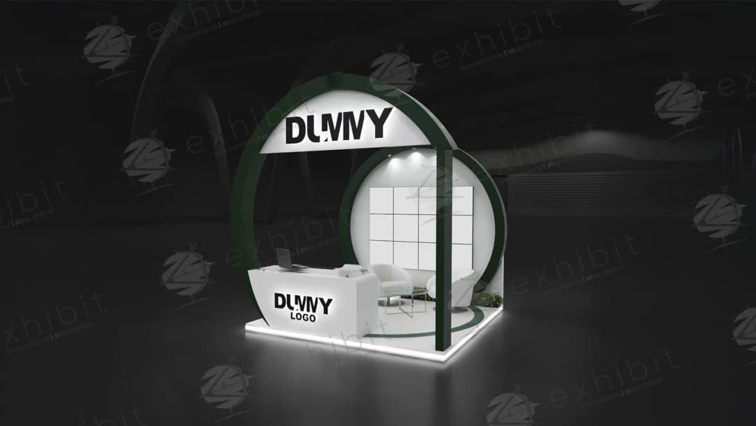 Emerald Orbit Curved Semi-Island 3x3 Booth