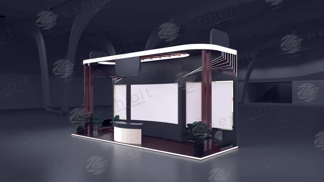 Crimson Contour Straight Semi-Island 3x9 Booth