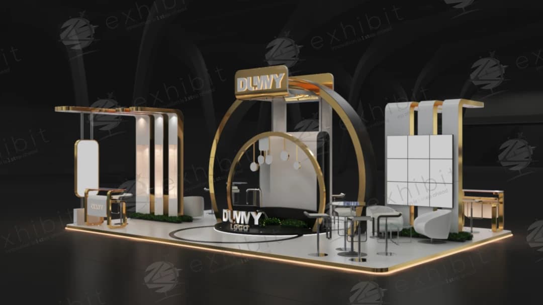 Aurelia Gantry Curved Semi-Island 6x9 Booth