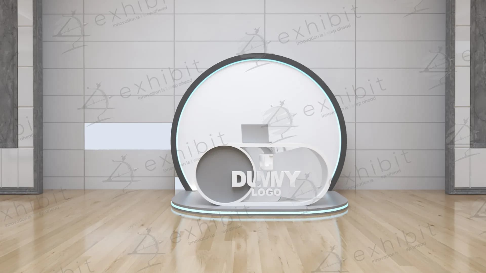Illuminated Halo Cylinder Curved Reg Desk