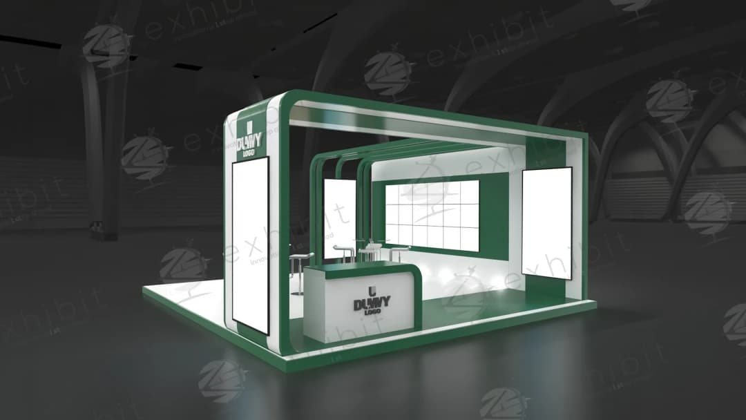 Grid Axis Straight Semi-Island 6x6 Booth