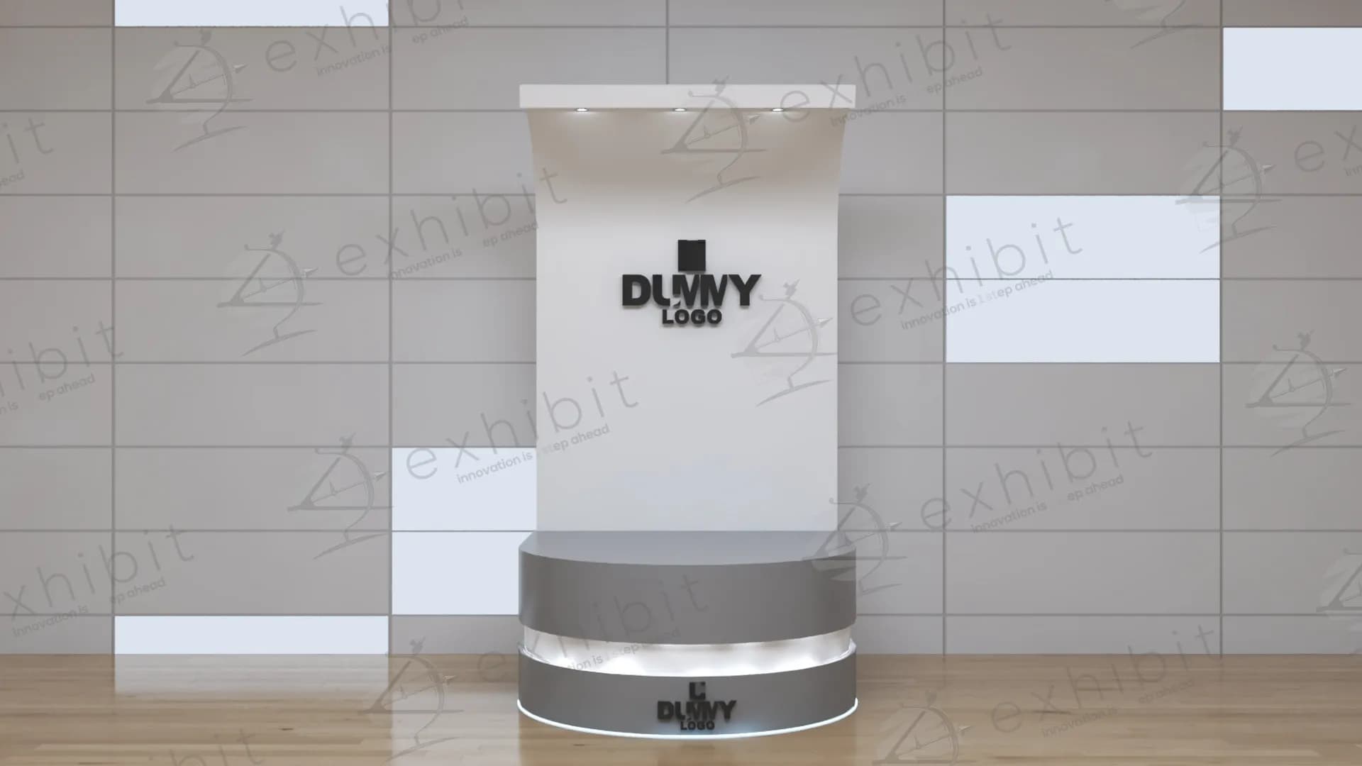 Spotlight Backwall & Curved Podium Foyer Display
