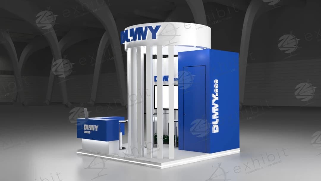 Skyline Cobalt Straight Semi-Island 3x3 Booth
