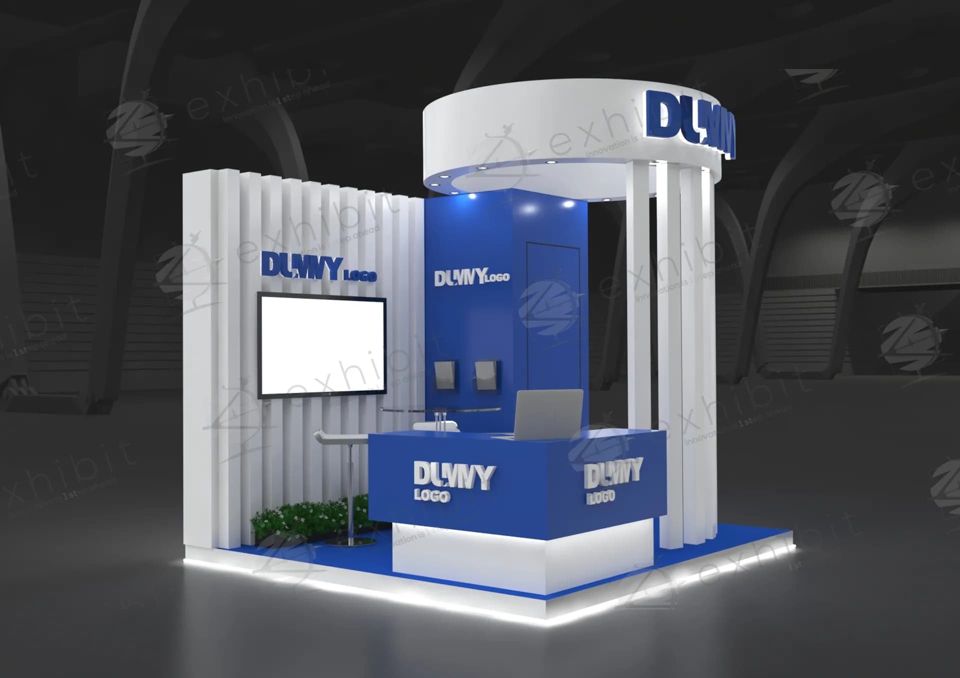Skyline Straight Semi-Island 3x3 Booth