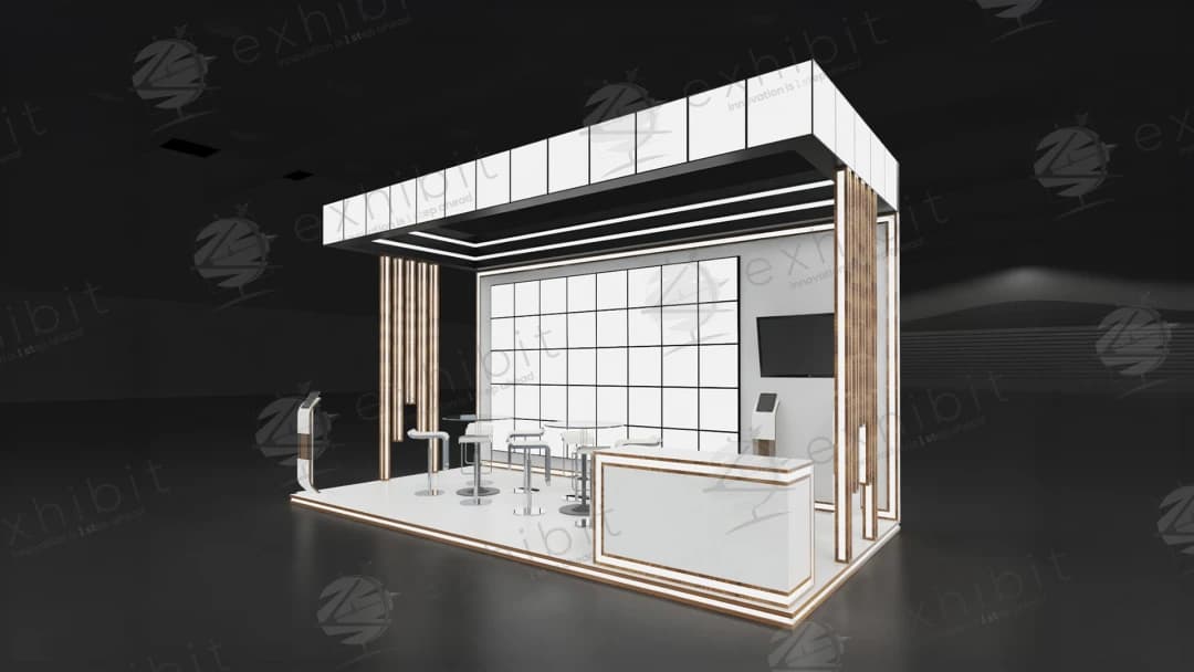 Luminary Timber Straight Semi-Island 3x6 Booth