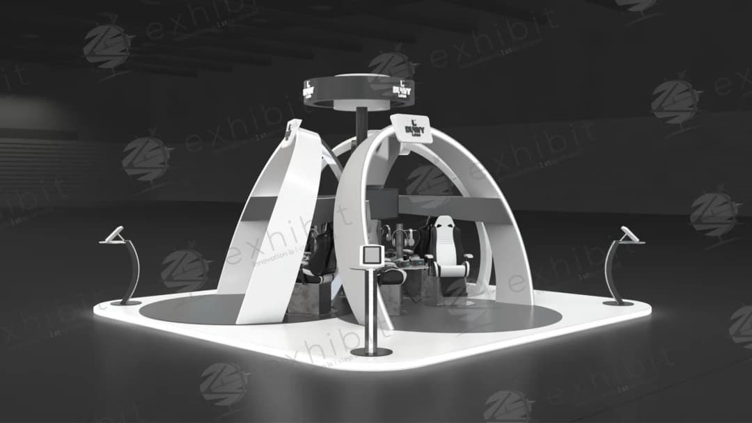 Vortex Swirl Curved Island 6x6 Booth