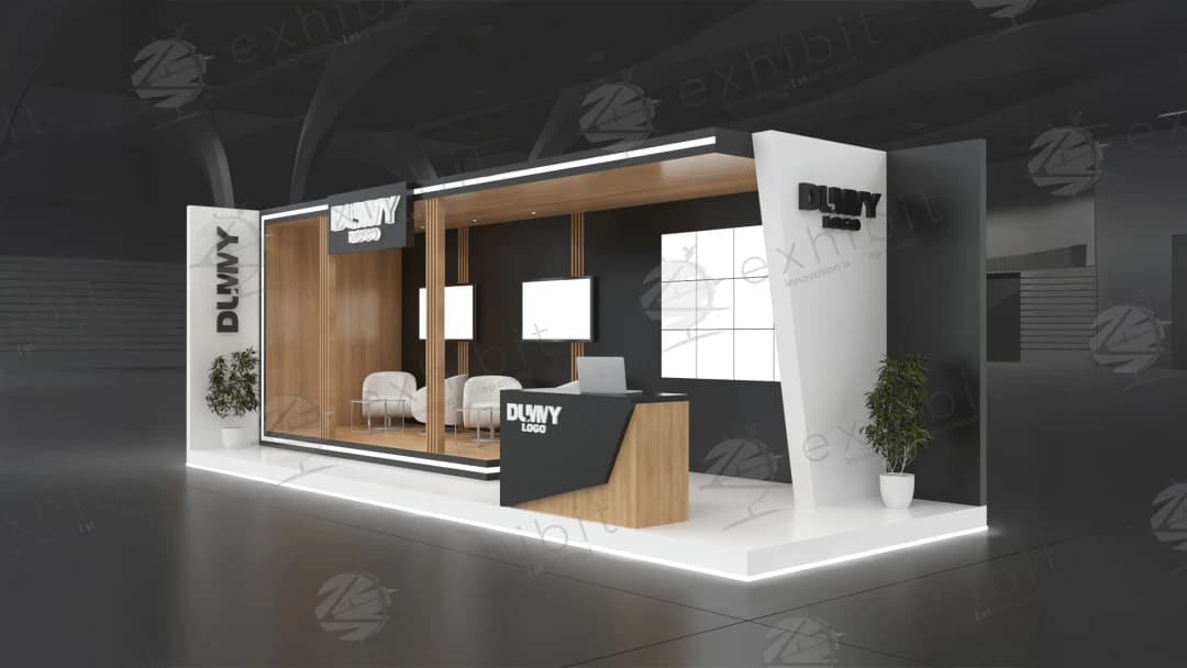 Veritas Oak Straight Semi-Island 3x9 Booth