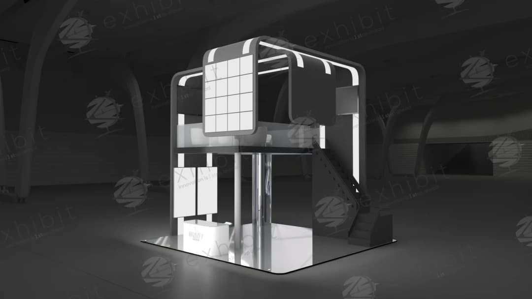 Timber Curvaceous Straight Island Double Decker Booth