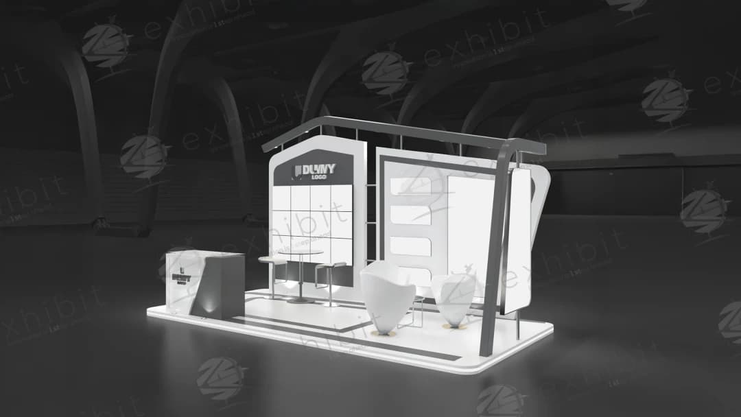 Graphite Gable Straight Semi-Island 3x6 Booth
