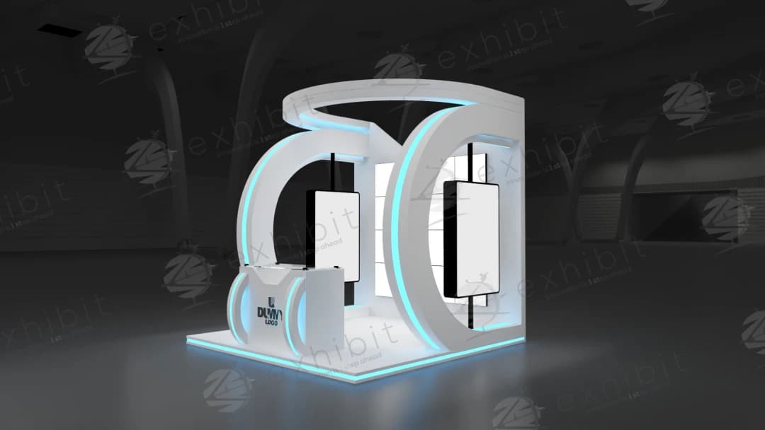 Dramatic Photon Curved Semi-Island 3x3 Booth