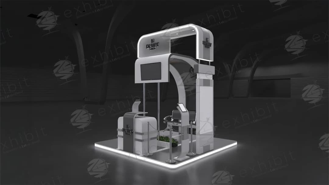 Aero Loop Curved Semi-Island 3x3 Booth