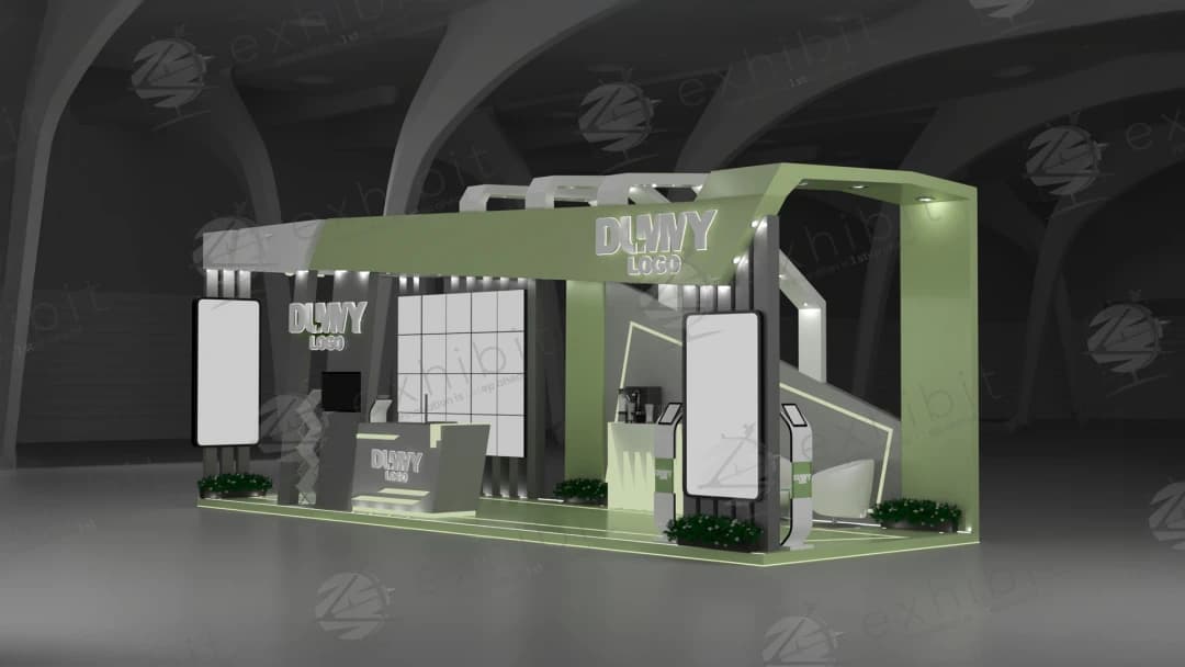 Sage Pavilion Straight Semi-Island 3x9 Booth