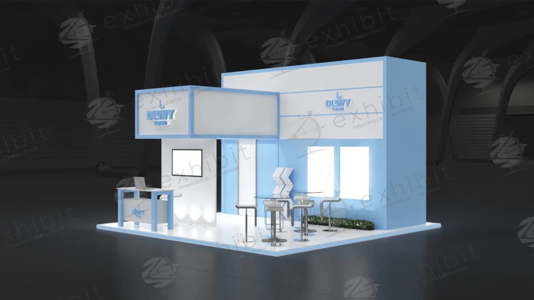 Azure Frame Straight Semi-Island 6x6 Booth