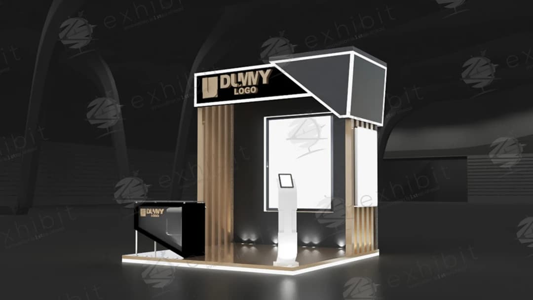 Shadow Timber Straight Semi-Island 3x3 Booth