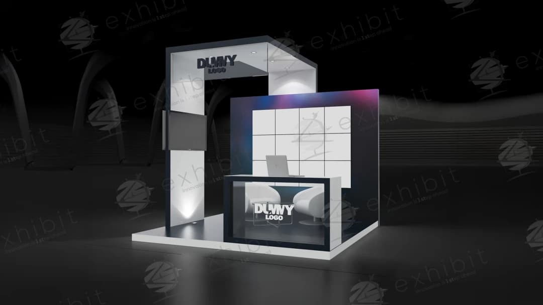 Nebula Frame Straight Semi-Island 3x3 Booth