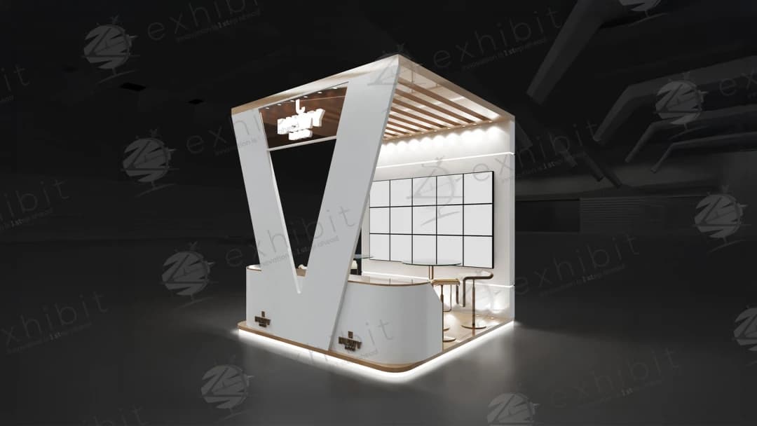 Zenith V-Frame Straight Semi-Island 3x3 Booth