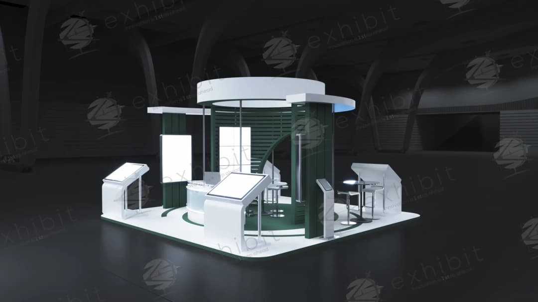 Malachite Oculus Curved Island 6x6 Booth