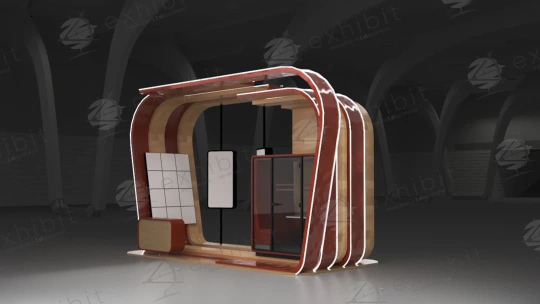 Architectural Terracotta Curved Semi-Island 3x6 Booth
