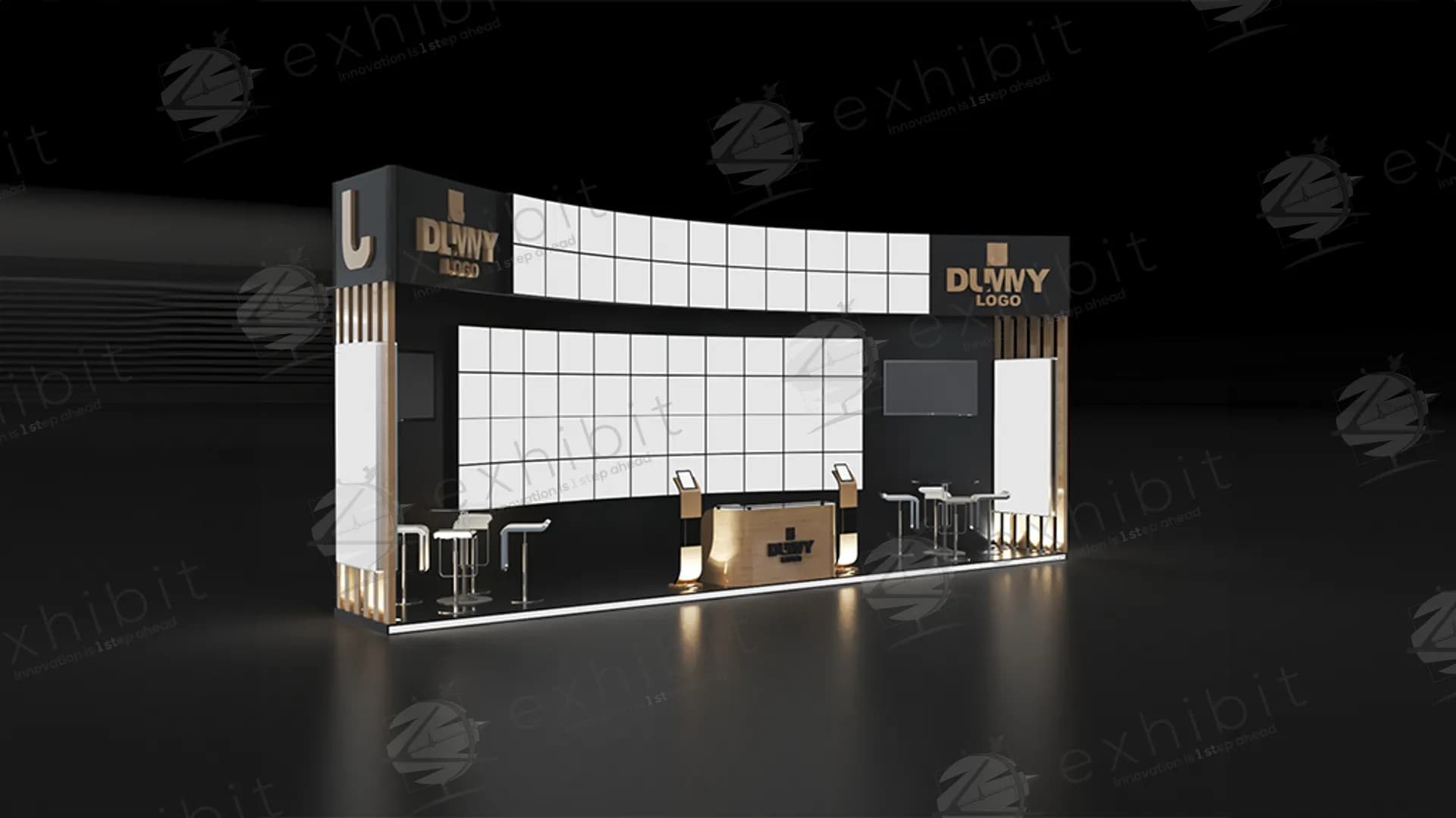 Innovative 3×9 Curved Exhibition Kiosk – Model 309