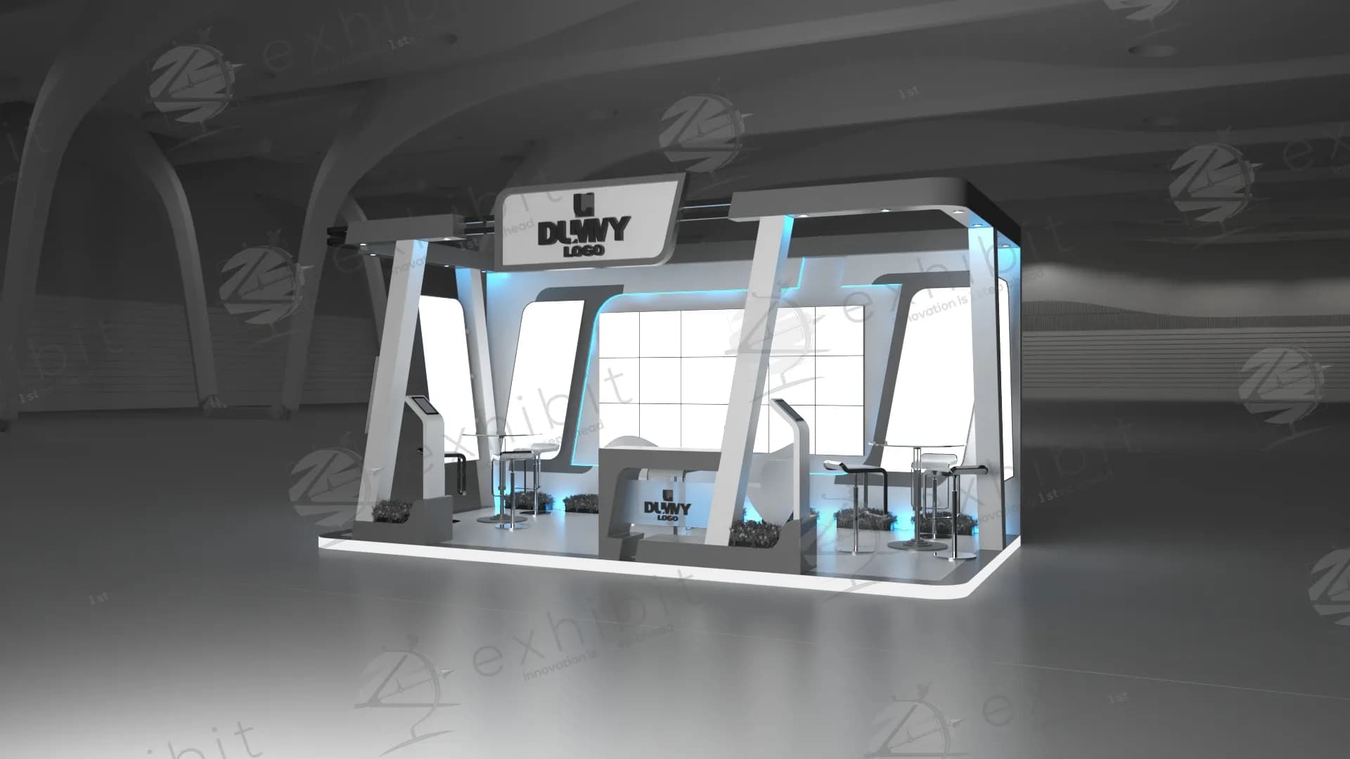 Axis Span Straight Semi-Island 3X6 Booth