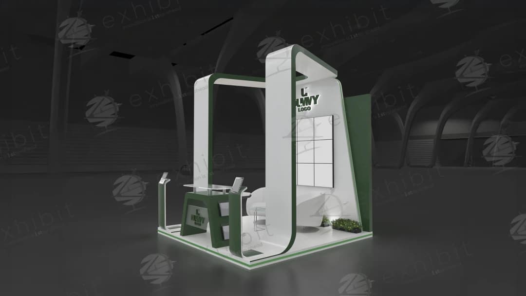 Jade Helix Curved Semi-Island 3x3 Booth