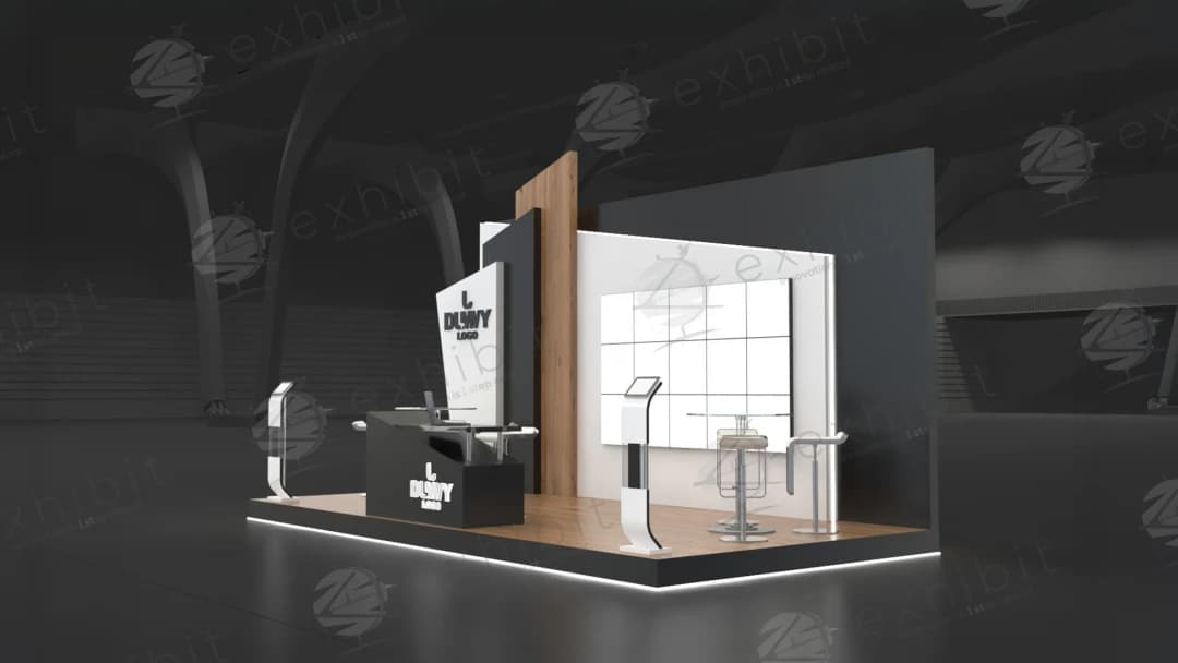 Staggered Vista Straight Semi-Island 3x6 Booth