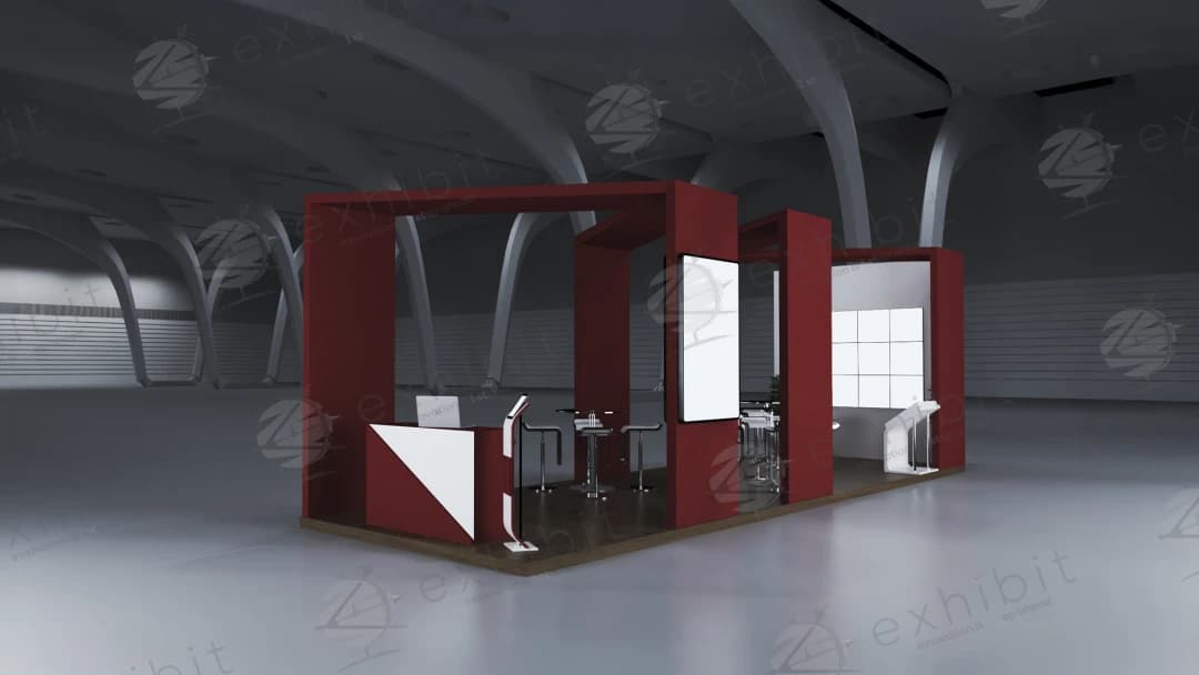 Garnet Frame Straight Semi-Island 3x9 Booth