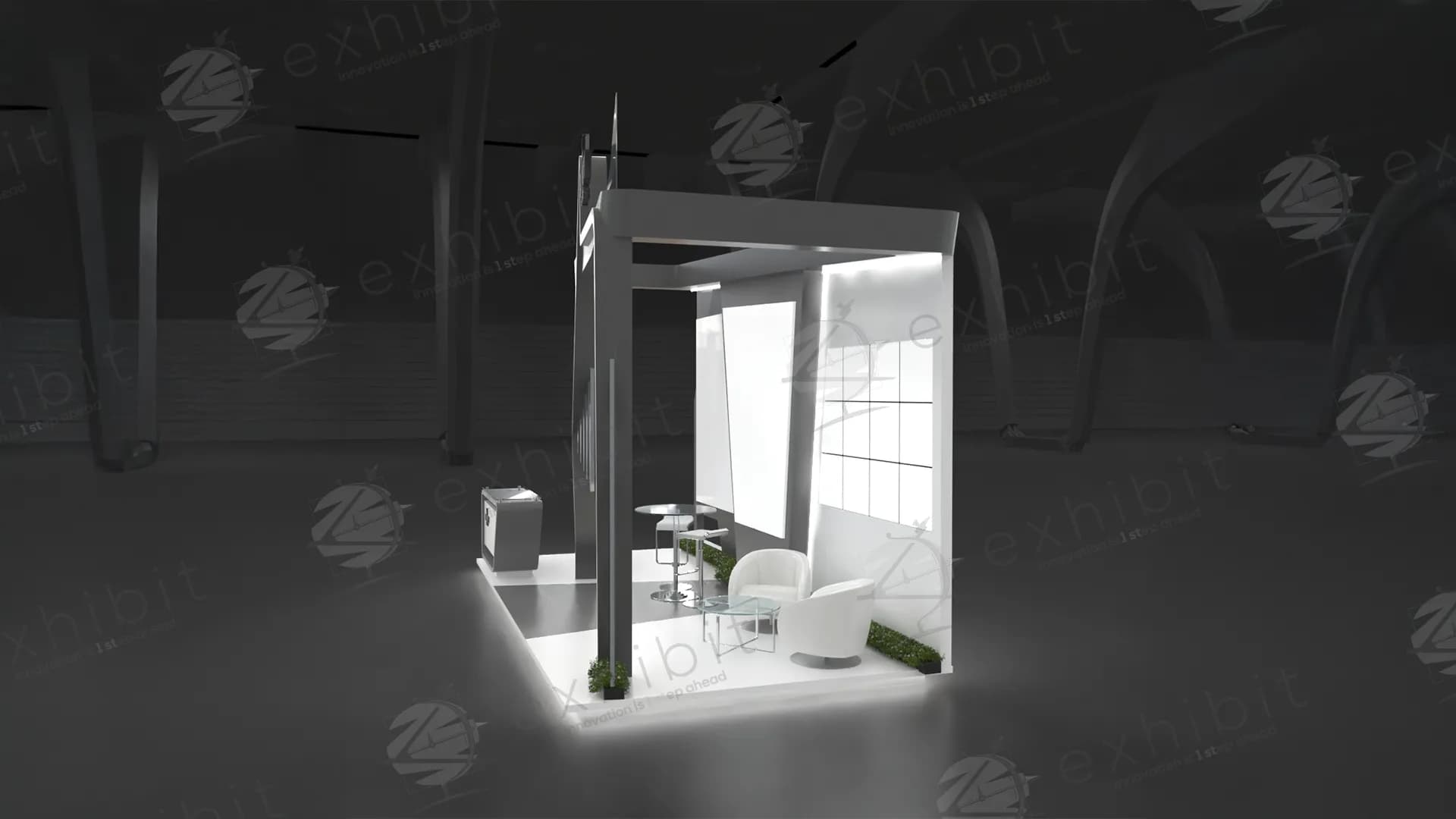 Graphite Pavilion Straight Semi-Island 3x6 Booth