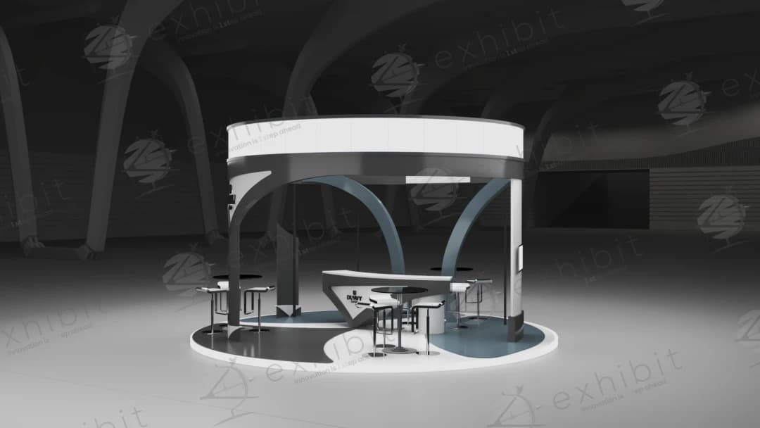 Circular Tri-Arc Curved Island 6x6 Booth
