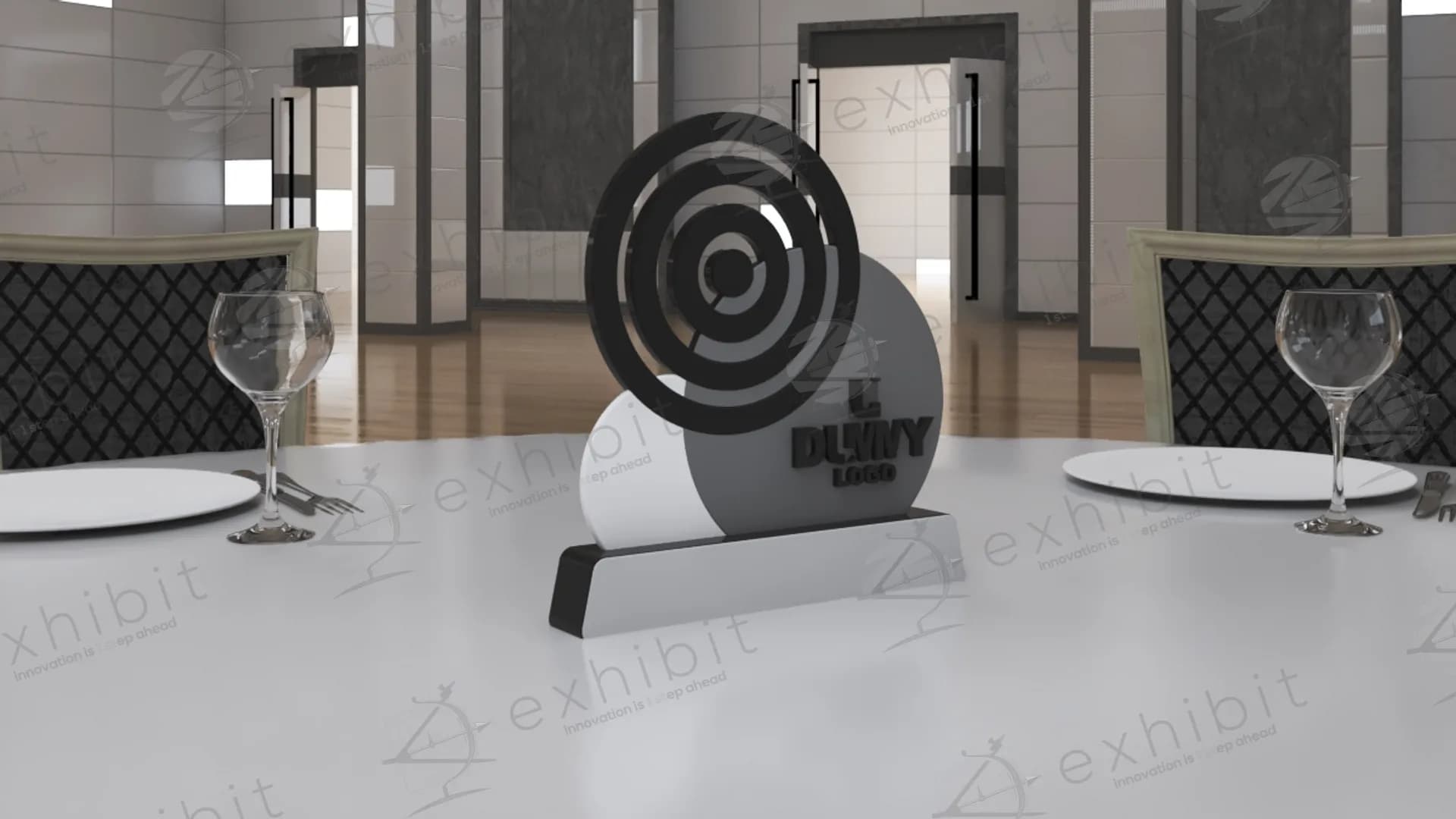 Concentric Circle Curved Centerpiece