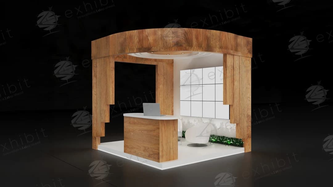 Timber Crown Curved Semi-Island 3x3 Booth