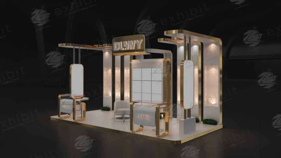 Gilded Loop Curved Semi-Island 3x6 Booth
