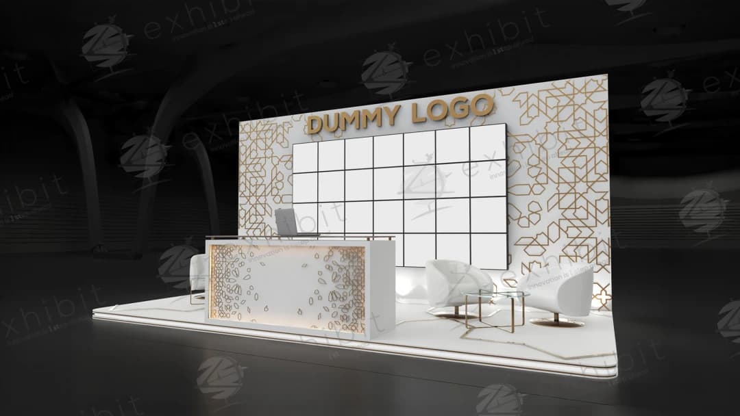 Opulence Arabesque Straight Semi-Island 3x6 Booth