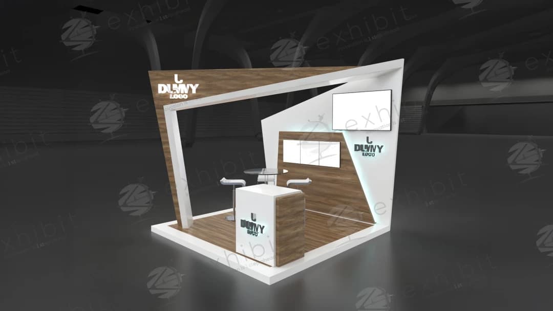 Timber Axis Straight Semi-Island 3x3 Booth