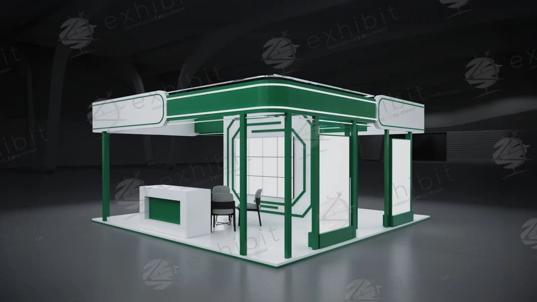 Forest Portico Straight Island 6x6 Booth