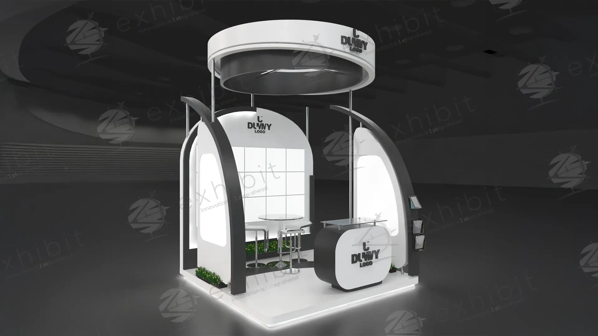 Nimbus Echo Curved Semi-Island 3X3 Booth