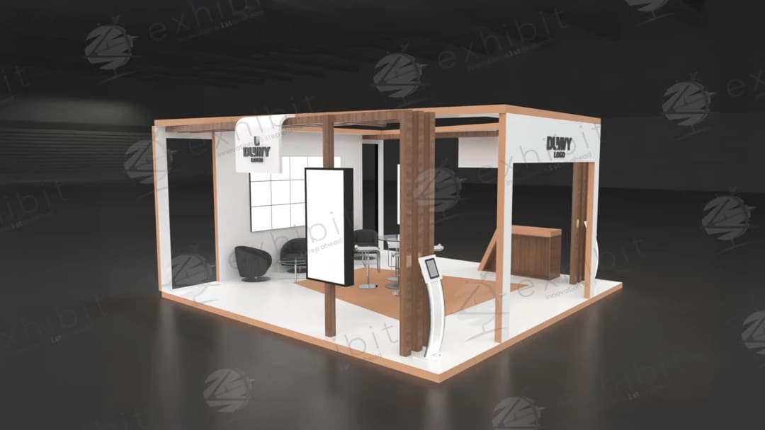Axial Grid Straight Semi-Island 6x6 Booth