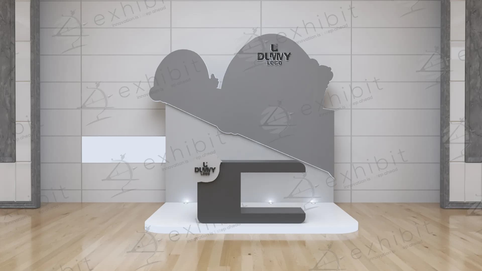 Abstract Backwall C-Shape Straight Reg Desk