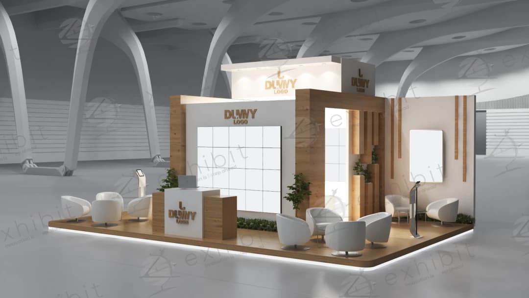 Natural Block Straight Semi-Island 6x9 Booth